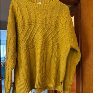 Women's Mustard Cable Knit Sweater